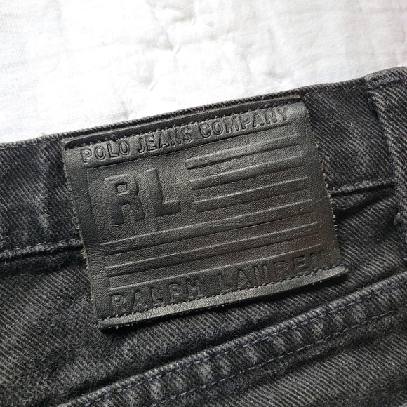 Polo Jeans RALPH‎ LAUREN Straight Cut High Rise Jeans Black Faded Size 12×31 - Picture 11 of 14